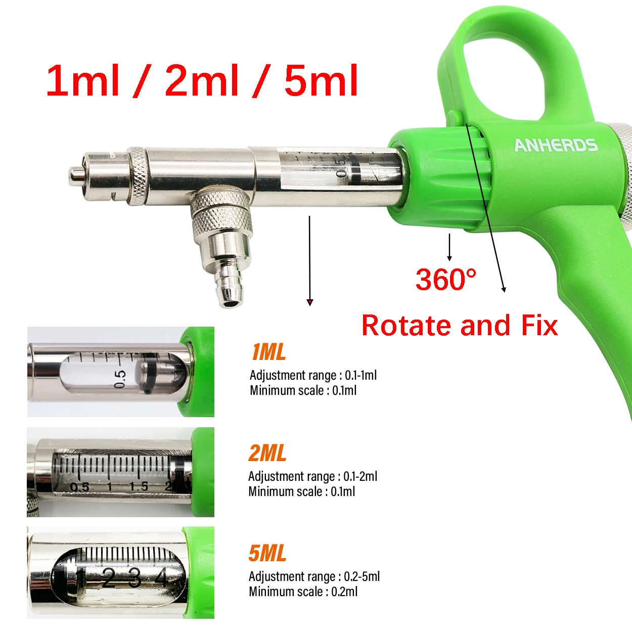 1Pc 1/2ml Automatic Syringe Po - Veterinary Syringe Gun review and price